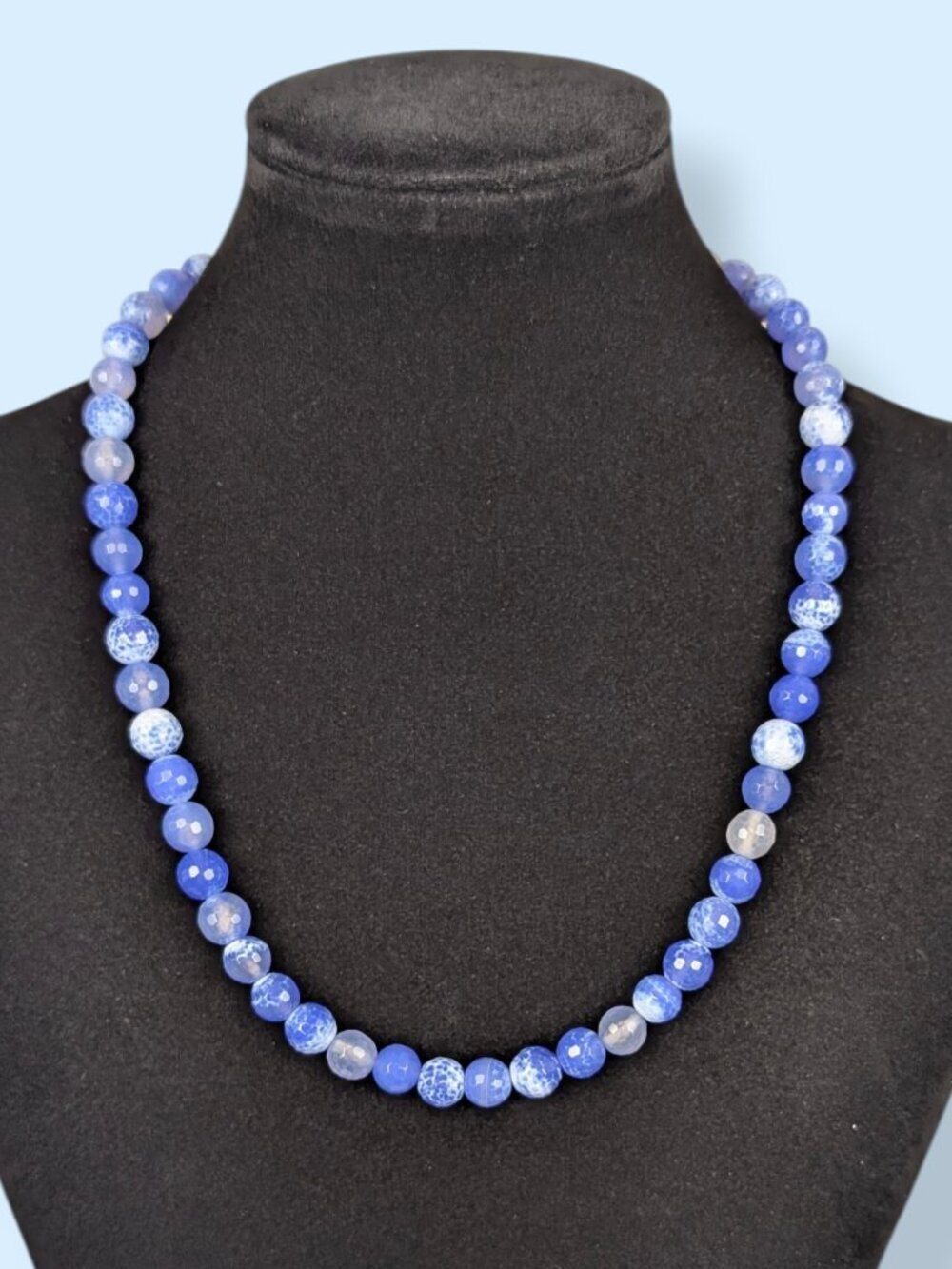 Bohemian Blue Fire Agate Beaded Necklace